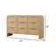 Commode Rexa, 9 tiroirs, bois brun naturel, poignées en métal