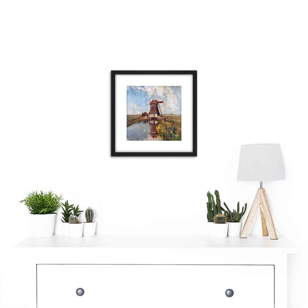 Gabriel Windmill Polder Waterway Month July by Paul Gabriël - Single Picture Frame Painting