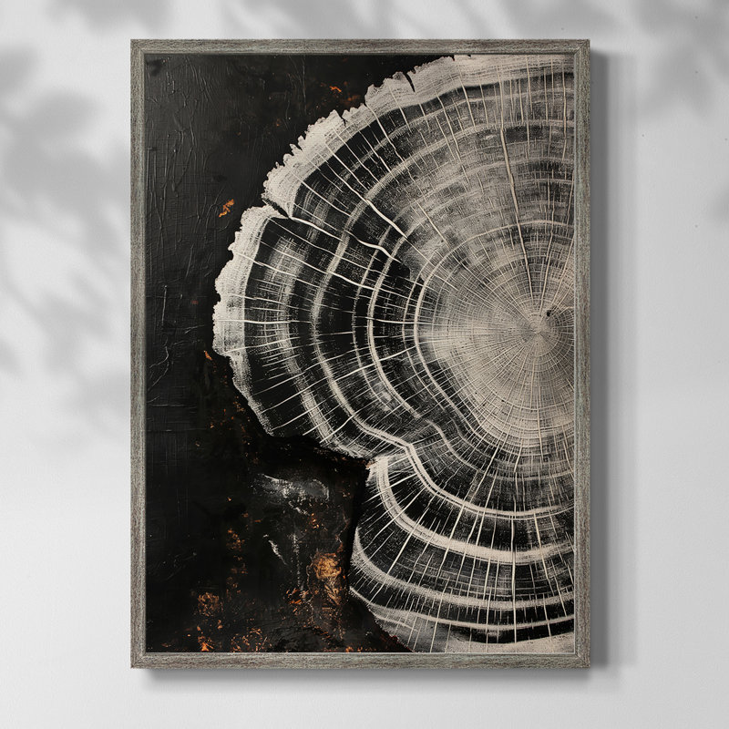 ABSTRACT Series CXC III, reproduction encadrée - bois massif, H 11 po x l 9 po