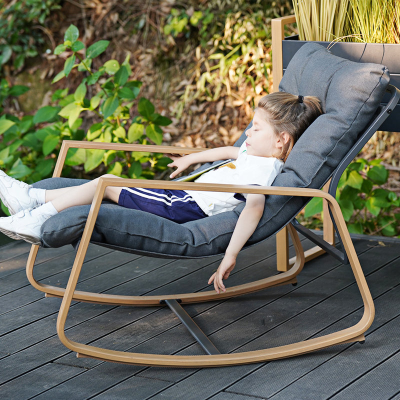 iron garden rocking chair metal