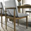 Chaises de salle à manger de style Mid-Century 2 pièces, ton naturel et gris, siège rembourré, fabrication en bois massif de 2 motifs, siège gris