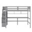 Loft Bed With Desk, Storage Shelves And Staircase-232214092