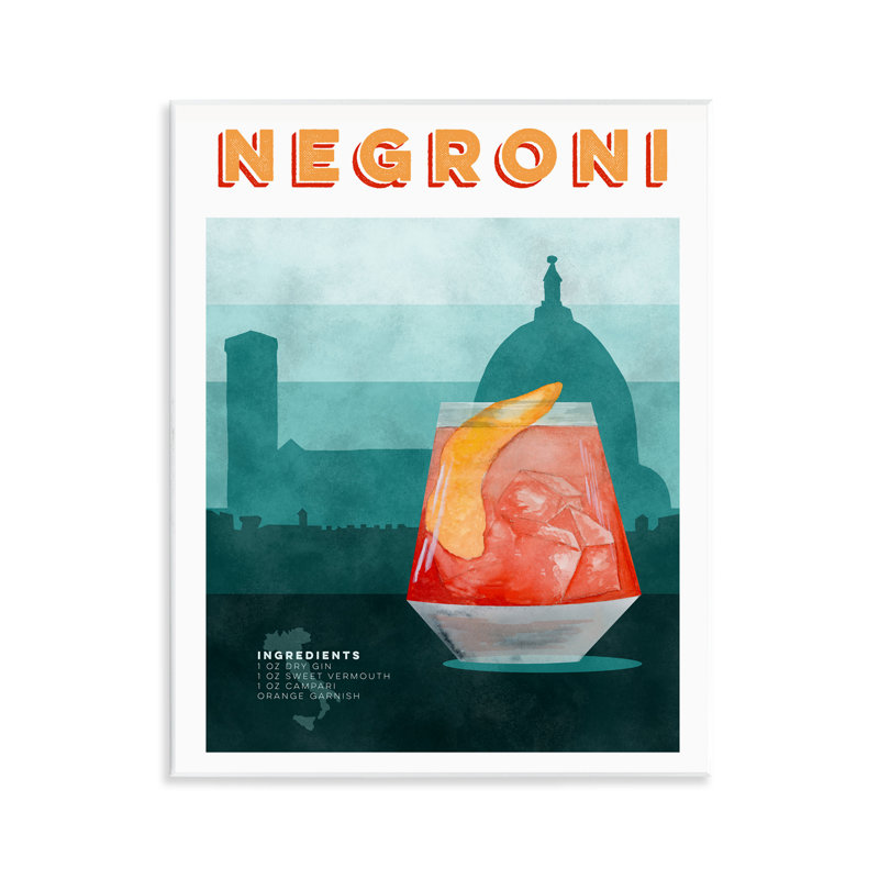 Retro Negroni & Architecture Wall Plaque, design by Brett Blumenthal