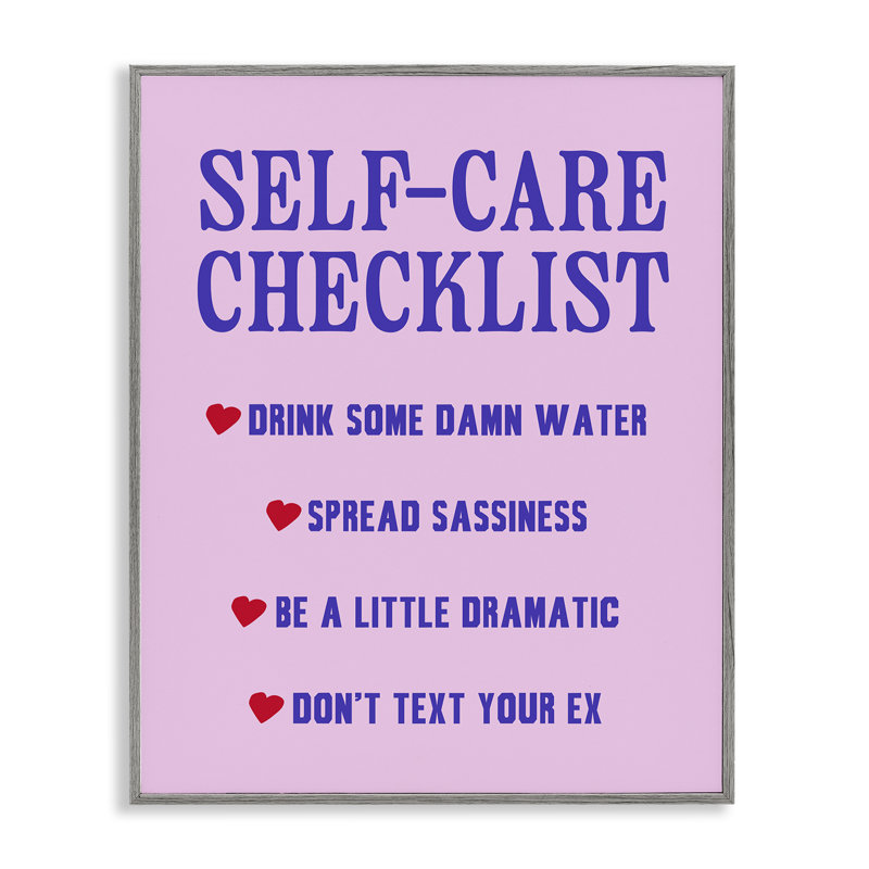 «Sassy Self Care Check», estampe numérique par House of Lulu, H 14 po x l 11 po, Estampe numérique Farmhouse