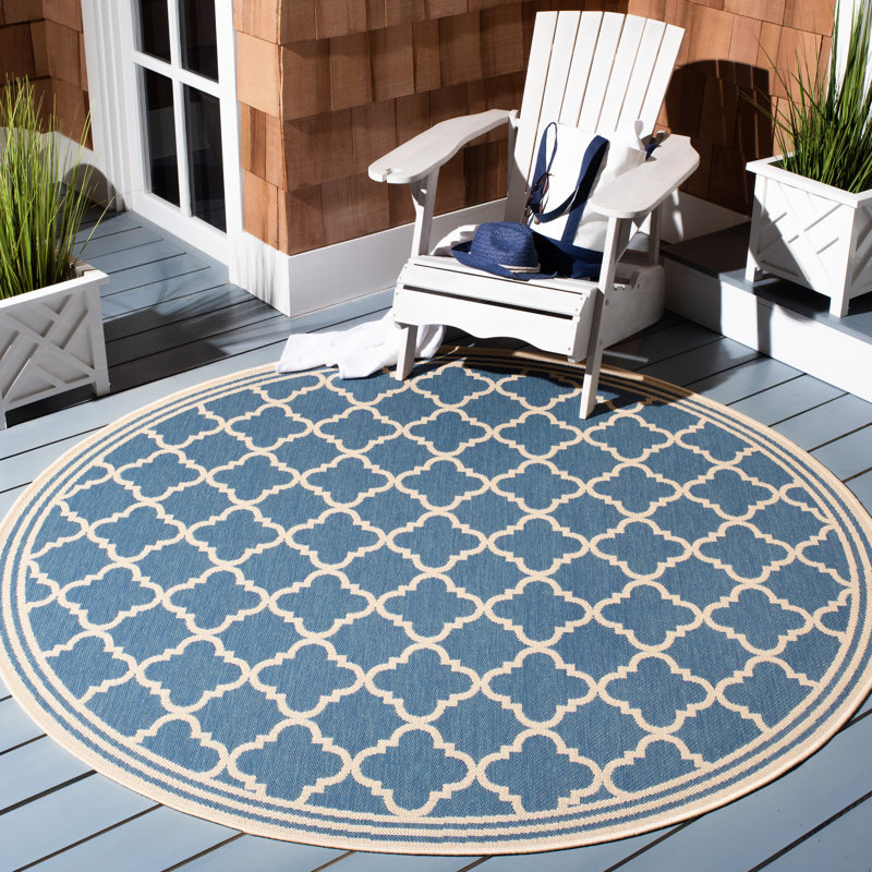 Tapis d'intérieur / extérieur à motif géométrique Adler, Rond 4 pi
