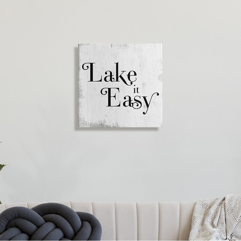 Lake It Easy Tranquil Coastal Expression - gris vieilli, H 36 po x l 36 po, Toile tendue