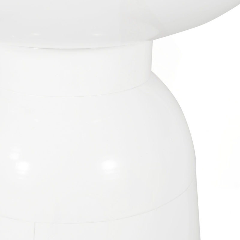 Outdoor Metal end Table, White
