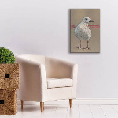  «Mouette et clôture rose» par Bebe Keith, art mural sur toile, 18 po x 26 po