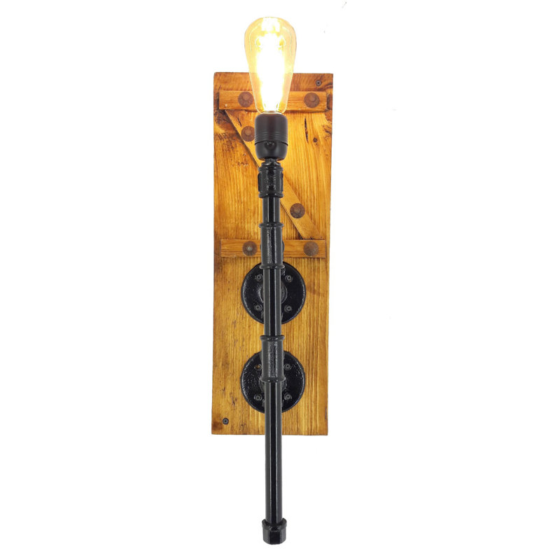 Applique murale 1 lumière noyer / noir Maulik