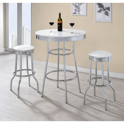 Table de bar ronde 3 pièces Midge