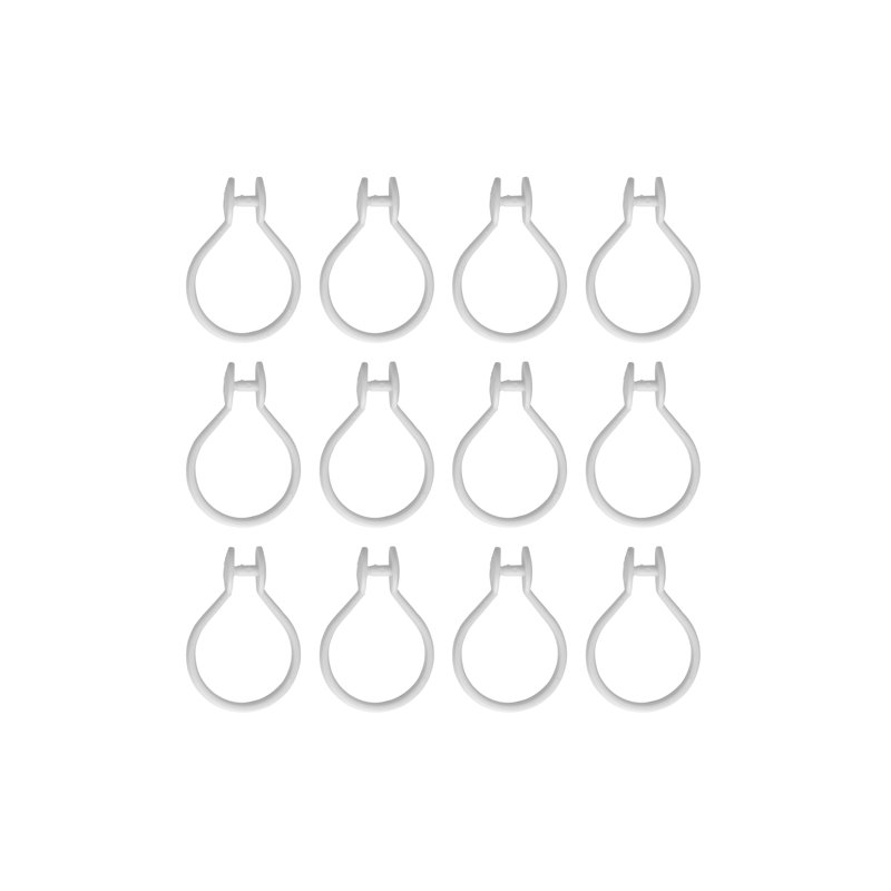 Plastic Shower Curtain Hook, White