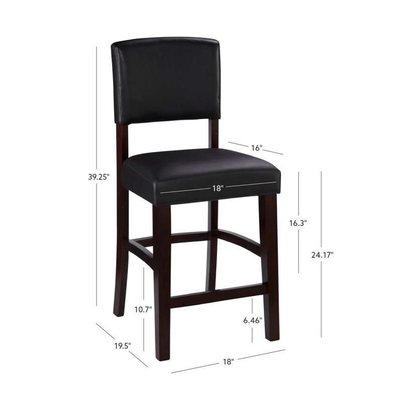 Barile Upholstered Counter/Bar Stool, Counter Stool (24.17" Seat Height), Espresso