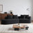 Modern Upholstered Boneless Oversized Sectional Sofa, 112-Inch Chenille 4-Seater Extra Deep & Wide Seat Curved Cloud Couch With 4 Throw Pillows, Free Combination Sofa Couch For Living Room,Bedroom-772818740-772818746