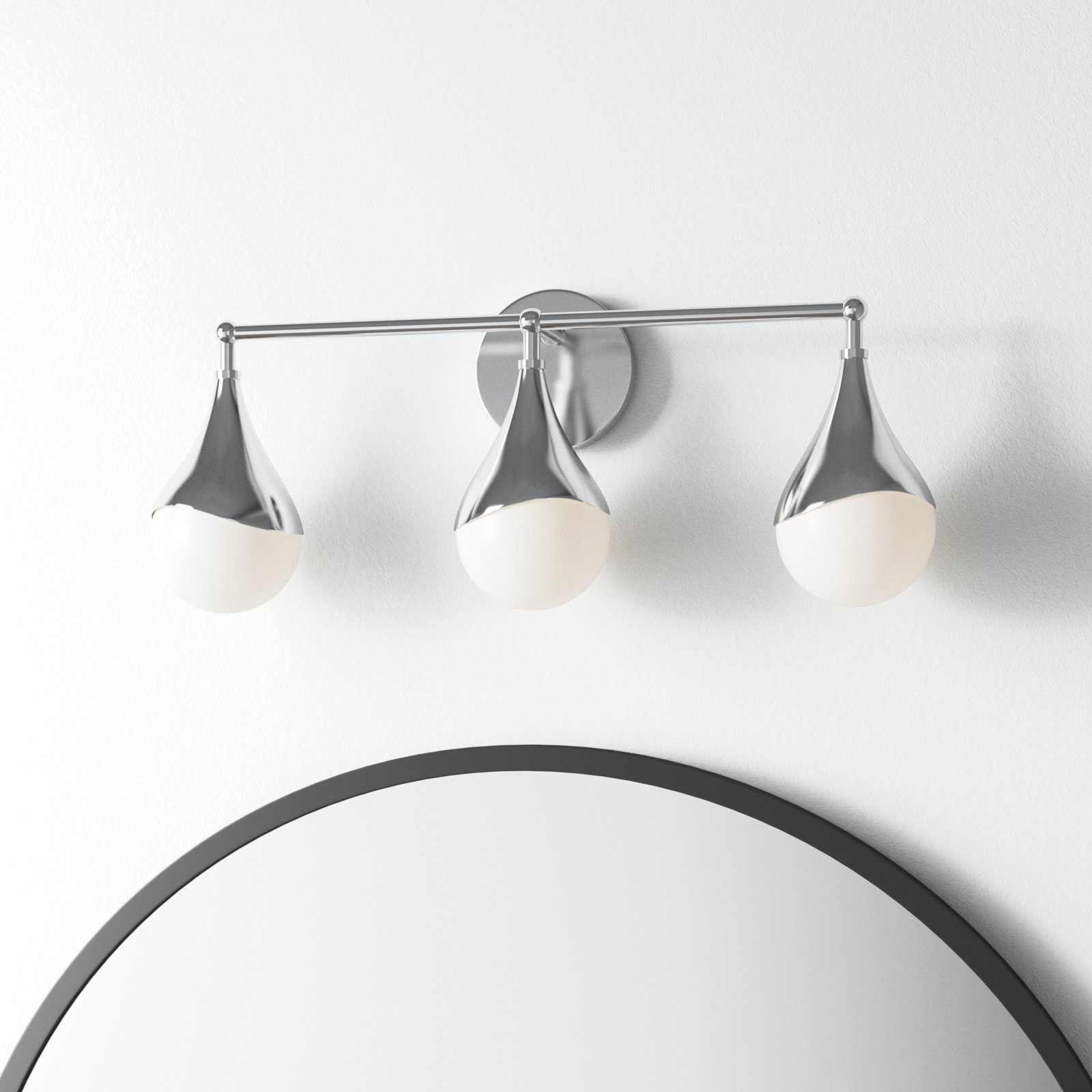 Algiers 3 Light Frosted Dimmable Vanity Light, Polished Nickel