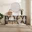 Console blanche de 72,91 pouces avec 3 niveaux de rangement, pour hall d'entrée, salon, vestibule, couloir, structure à 3 tablettes, construction solide