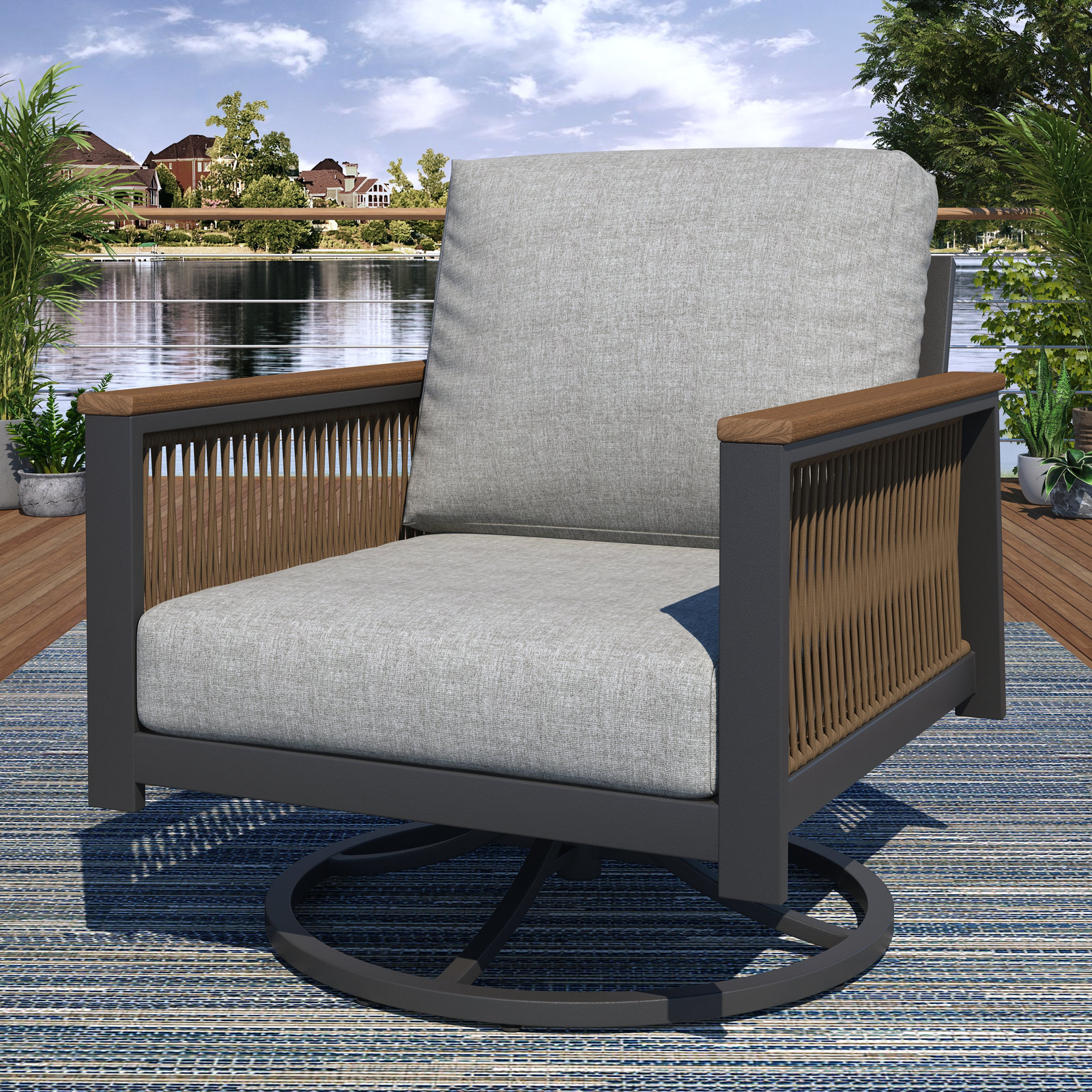 Townsend Patio Chair with Sunbrella® Cushions, Canvas Granite Sunbrella® Canvas
