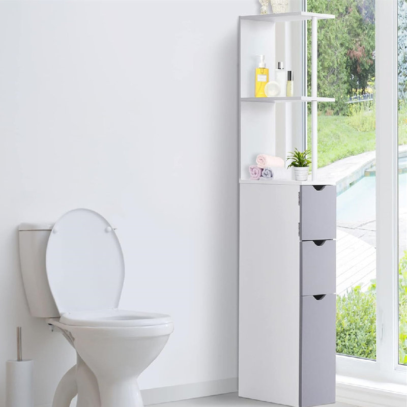 Solid Wood Freestanding Linen Cabinet