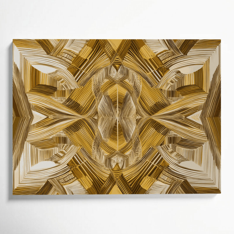 Art mural sur toile beige Op Art 54, H 11 po x l 14 po