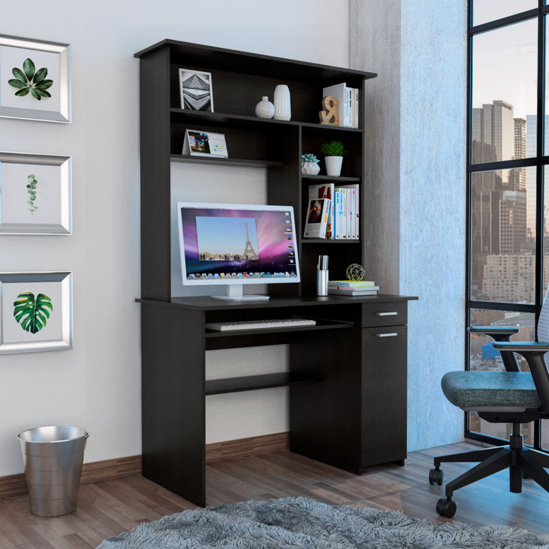Bureau d'ordinateur Acequia, Bureau, Noir