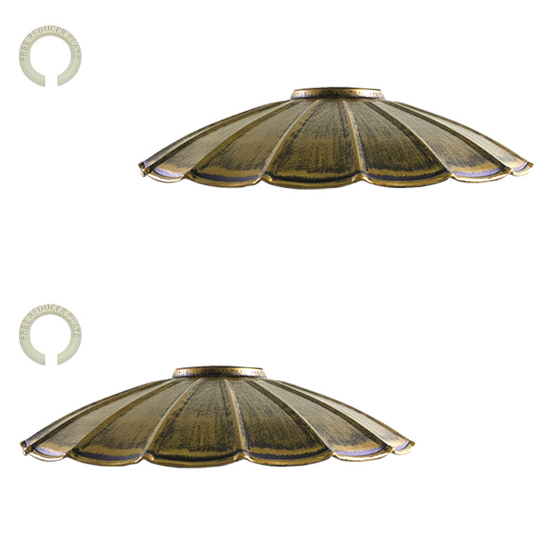 8cm H Metal Empire Lamp Shade, Brushed Brass
