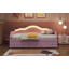Lit de jour simple tapissier avec DEL et 2 tiroirs, rose-756701099-756701100