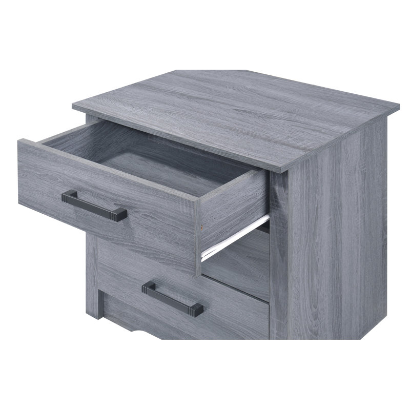Agon 3 - Drawer Mid Century Modern Nightstand, Gray