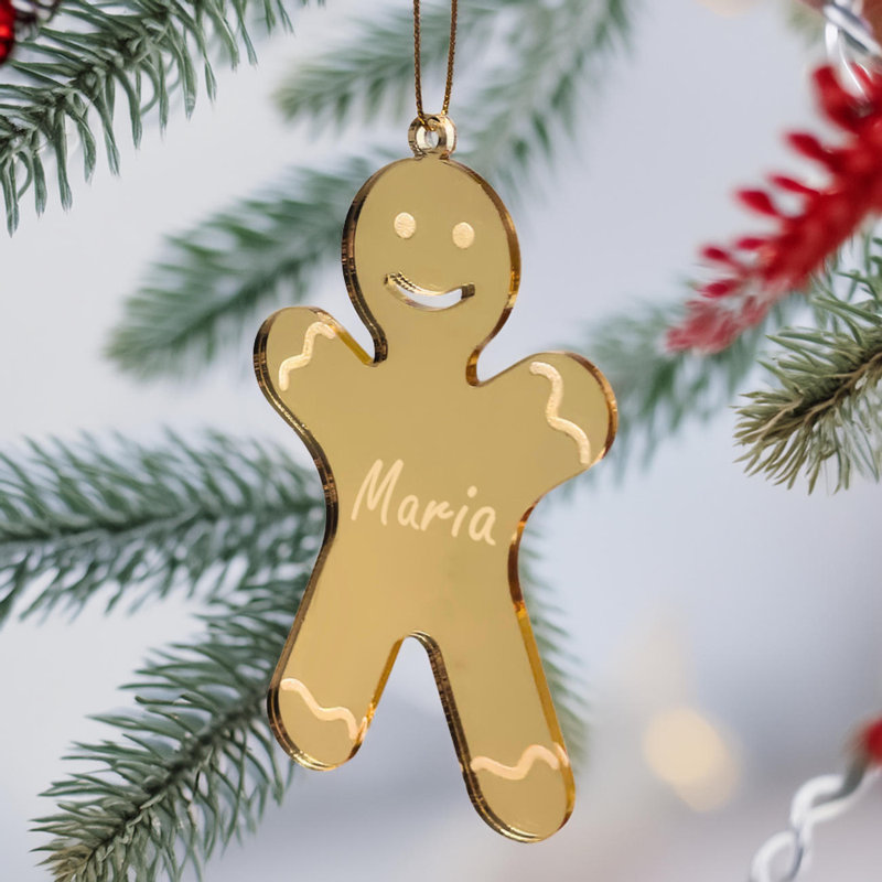 10cm Solid Colour Acrylic Gingerbread Bauble, Yes