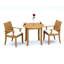 3 Pcs Grade-A Teak Wood Dining Set: 36" Round Table And 2 Lagos Arm Chairs #11LG0702-141481523