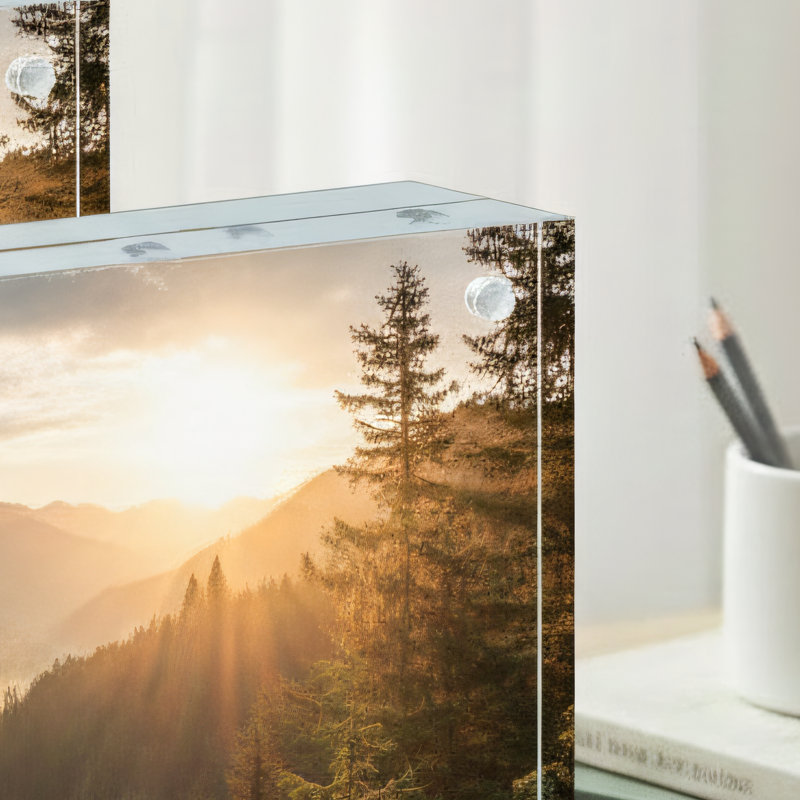 2-Pack 5X7 Inch Acrylic Photo Frames, 20Mm Thickened Frameless Transparent, Double-Sided Magnetic, Independent Desktop Placement