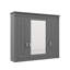 Armoire de salle de bain murale avec miroir, armoire à pharmacie avec 4 tablettes personnalisables, rangement au-dessus de la toilette