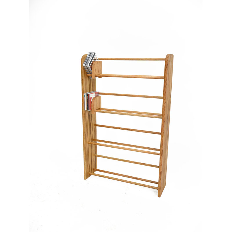 Support DVD / VHS en bois à chevilles - Série 05, H 37,25 po x l 24,25 po x P 7,25 po, Transparent