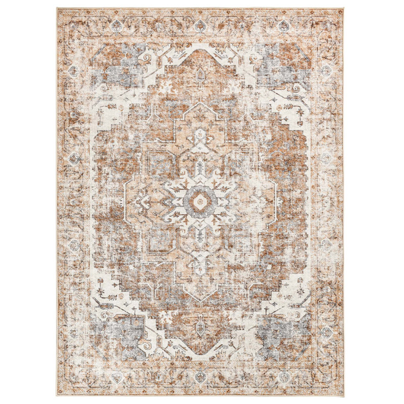 Tapis intérieur lavable en chenille Mahnaz Mashine, Rectangle 9 pi x 12 pi