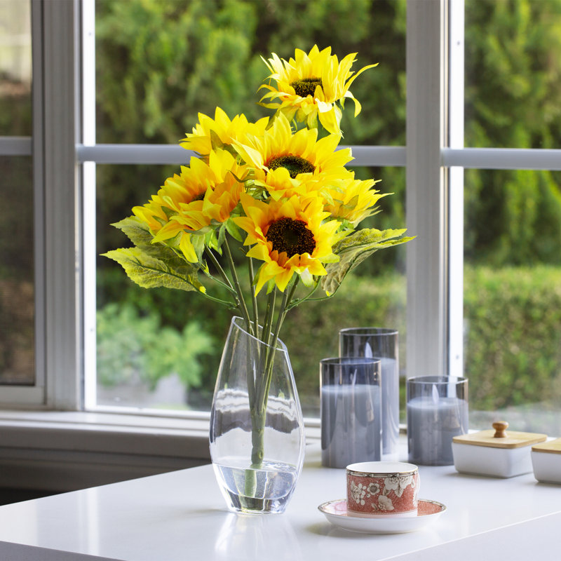 Centres de table en tournesol artificiels