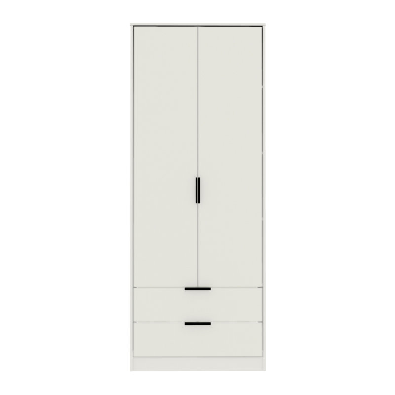 Fully Assembled 2 Door Wardrobe, White Matt Veneer