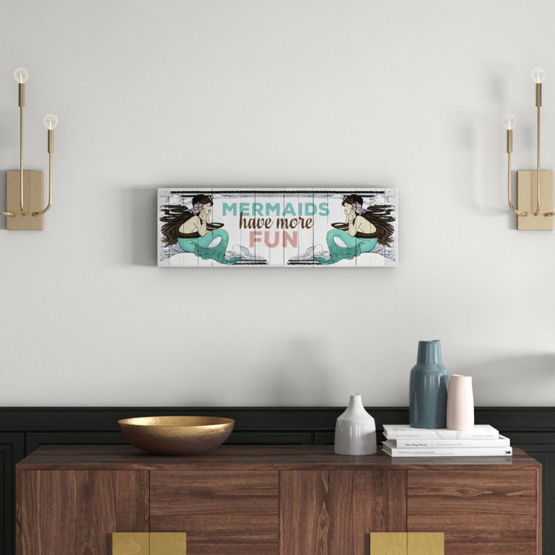 Mermaid Fun - Wrapped Canvas Print, 25cm H x 76cm W x 3.81cm D