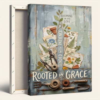 «Gallery Wrap», art mural sur toile pour le salon, la chambre à coucher, le bureau ou le vestibule - décoration murale décorative avec Rooted Grace