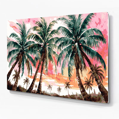 Hawaiian Coconut Palm Brown Metal Wall Art