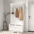 Entryway Bench with Standing Coat Rack, Hall Tree with Shoe Storage Bench, Entryway Organizer with 5 Hooks, White