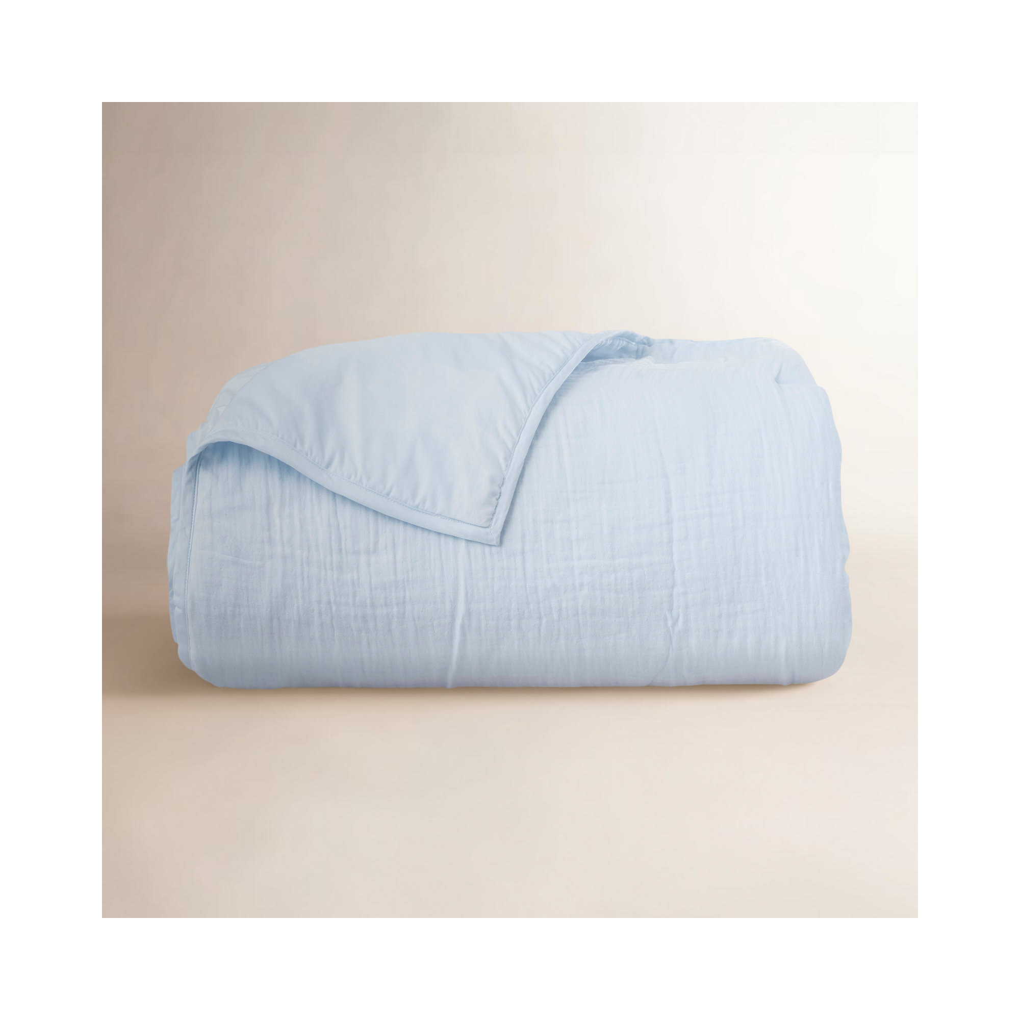 Alle Cotton Hand Woven Throw Blanket, Queen, Powder Blue