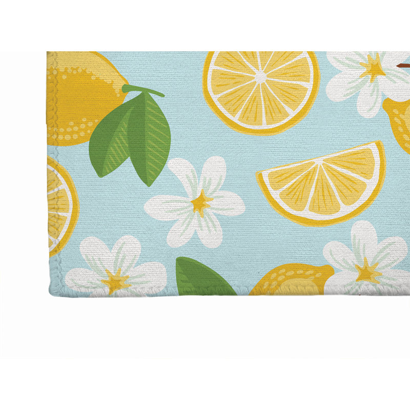 Paillasson Lemmie, Bleu / Orange, L 60 po x L 84 po