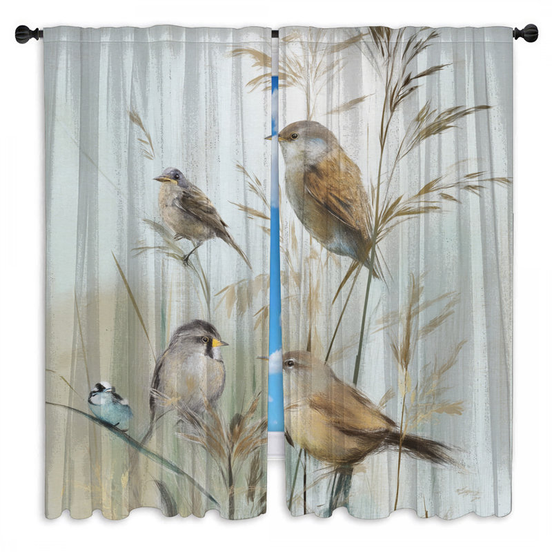 Rideaux de fenêtre Birds On Grass, Obscurcissement de chambre, 20 po x 80 po - 2 panneaux