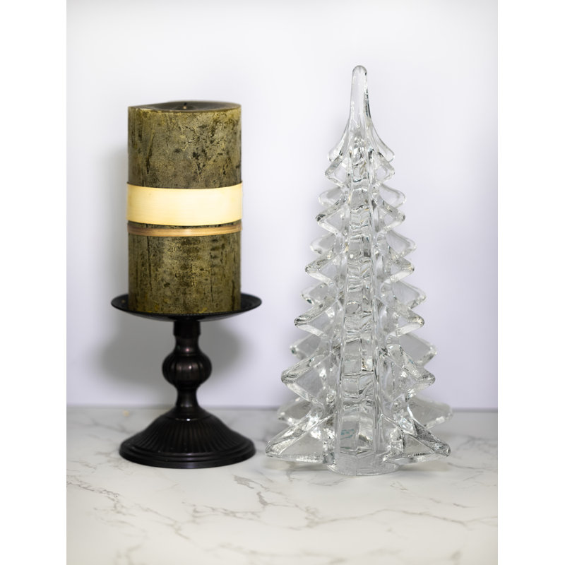 Mouth Blown Art Glass 12" Christmas Tree, 10" H