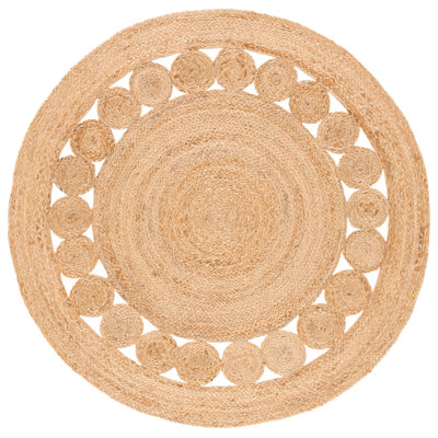 Round Casas Jute Beige Area Rug