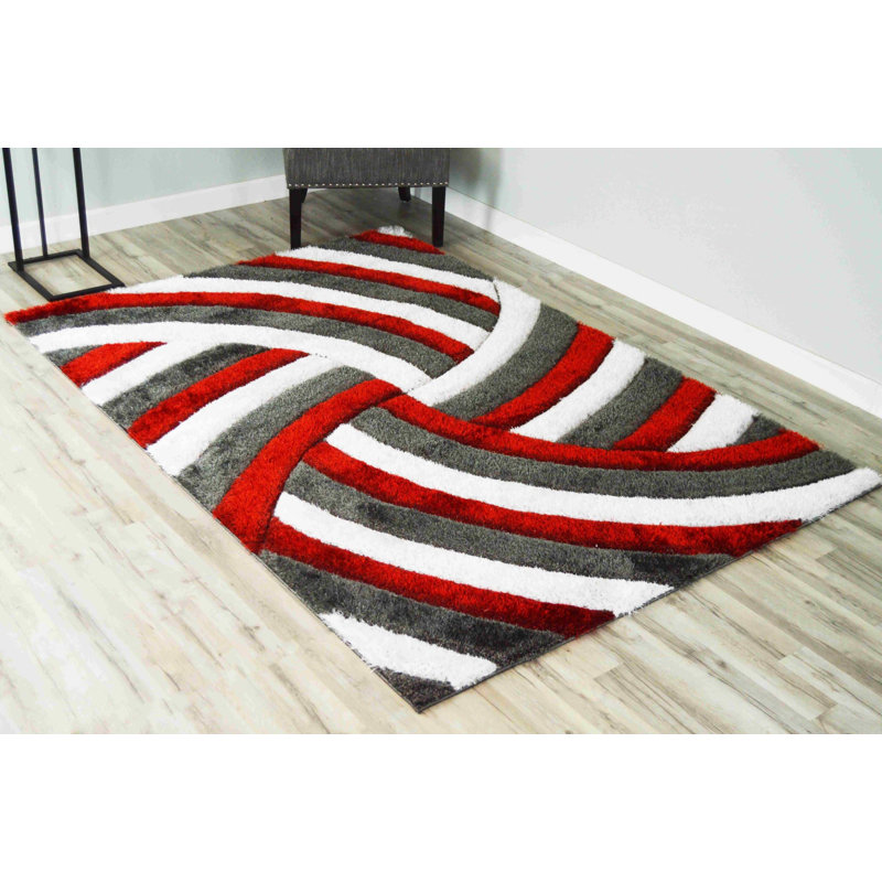 Wrought Studio Modern Arriola Shag Abstract Geometric Rug For Living ...
