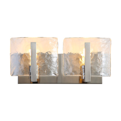 Hogans PW 2 Light Bath Vanity with Hammered Water Glass Shade