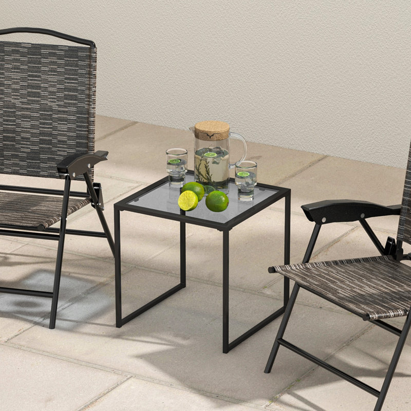 Nechelle Glass Top Sled End Table