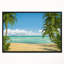 "palmiers à caraïbes beach" , reproduction de photo encadrée sur toile tendue mer-26670483