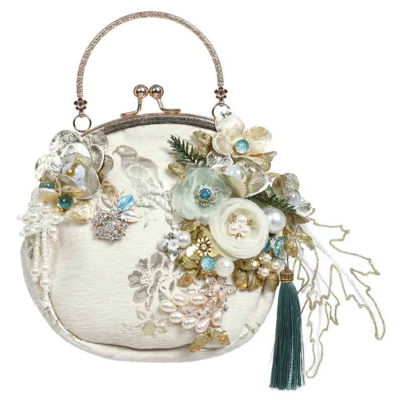 Ivory Bag, Round Ornament - 5 X 7 Inches