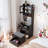 3 in 1 Vanity Desk with LED Light, Tall Makeup Vanity Set with 2 AC Outlets & USB-c, Dressing Table with Drawers & Acrylic Doors, Nightstand Vanity Mirror-699890003