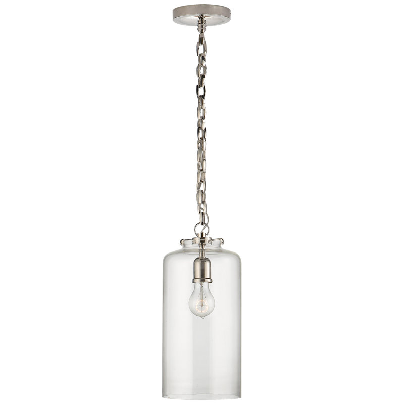 Thomas O'Brien Katie Cylinder Pendant, Clear, Polished Nickel